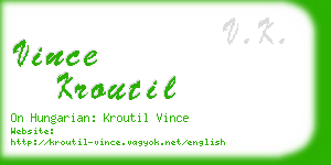 vince kroutil business card